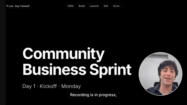 Day 1 kickoff of a live Sprint session
